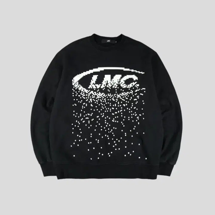 [BUNJANG] LMC Pixel Pattern Cotton Sweatshirt / LMC 엘엠씨 블랙 화이트 빅로고 픽셀패턴 기모 코튼 맨투맨 티셔츠 L