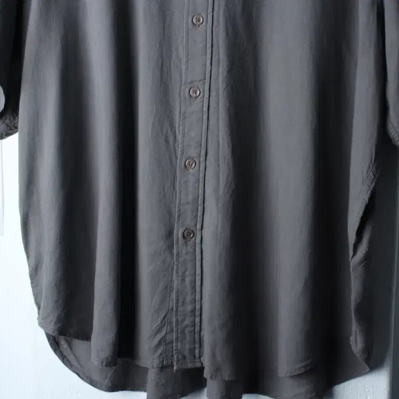 [BUNJANG] Lafarge Store Charcoal Solid Short Sleeve Shirt / (L) 라퍼지스토어 반팔셔츠 남방 차콜 무지 놈코어-18300