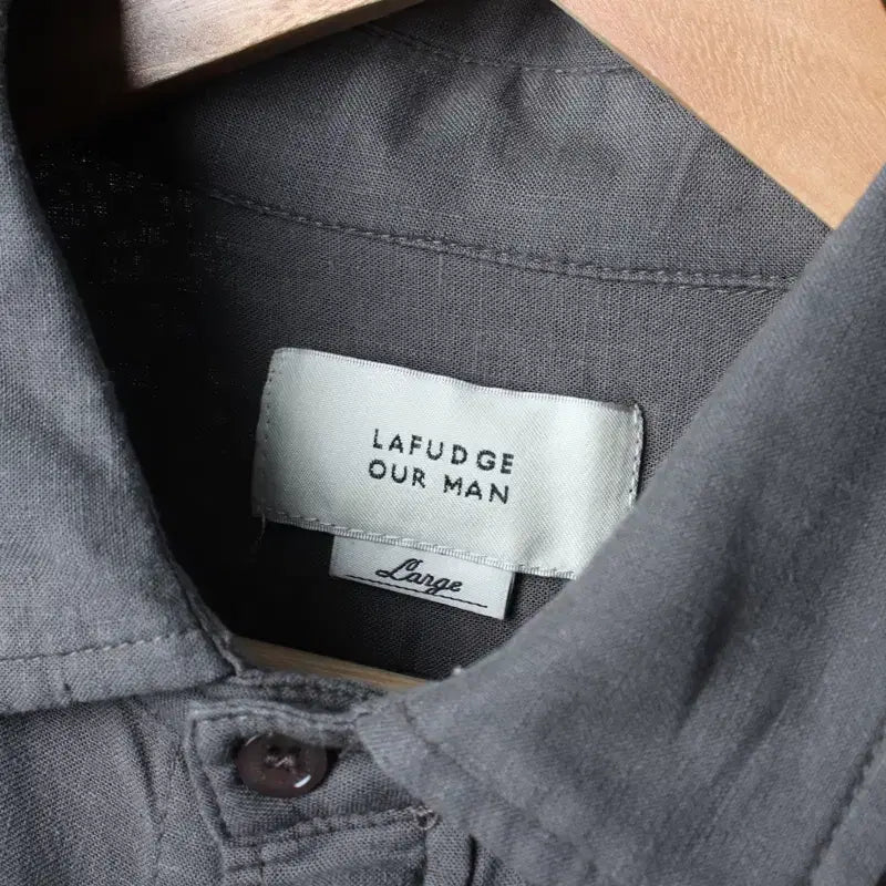 [BUNJANG] Lafarge Store Charcoal Solid Short Sleeve Shirt / (L) 라퍼지스토어 반팔셔츠 남방 차콜 무지 놈코어-18300