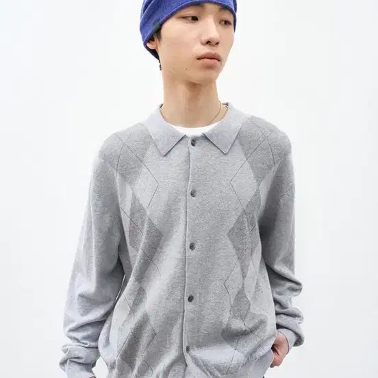[BUNJANG] Afterpray Argyle Knit Cardigan / 애프터프레이 26ss 아가일 니트 가디건 팝니다