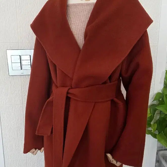 [BUNJANG] TIME Cashmere Coat Wine Brown (55-66) / TIME 타임 캐시미어 코트 와인 브라운 55-66