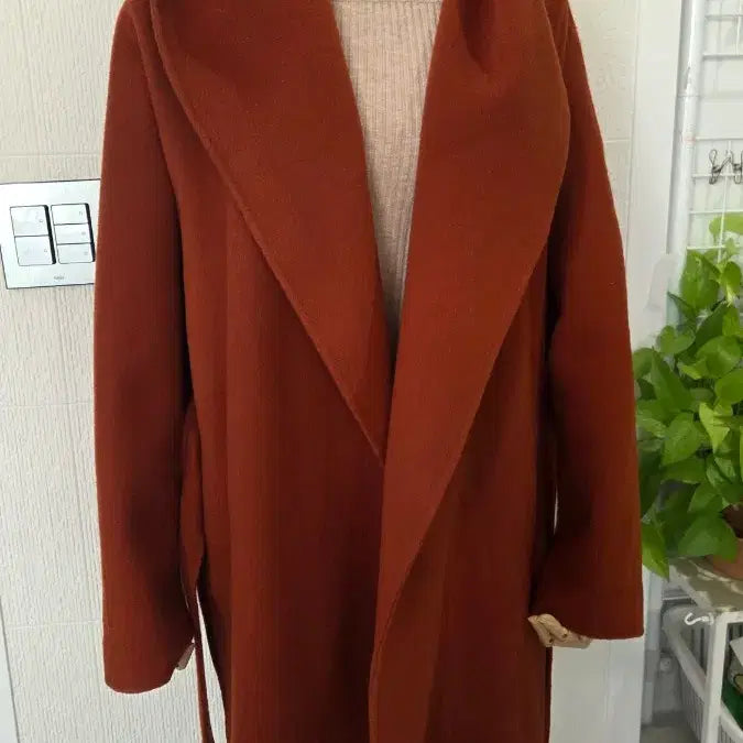 [BUNJANG] TIME Cashmere Coat Wine Brown (55-66) / TIME 타임 캐시미어 코트 와인 브라운 55-66