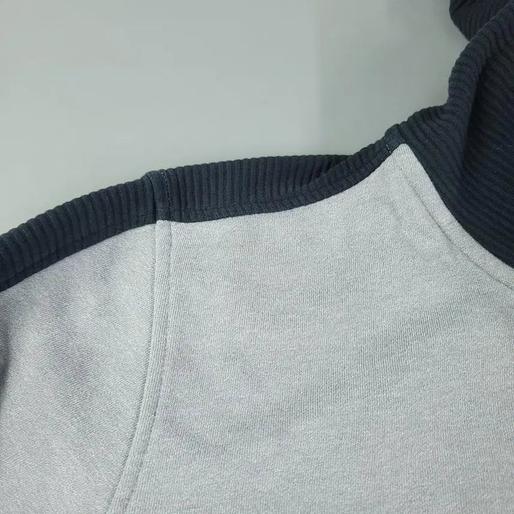 [BUNJANG] Under Armour Half-Zip Pullover Hoodie / 언더아머 그레이 블랙 배색 로고 하프집업 반집업 기모 코튼블렌드 후드 티