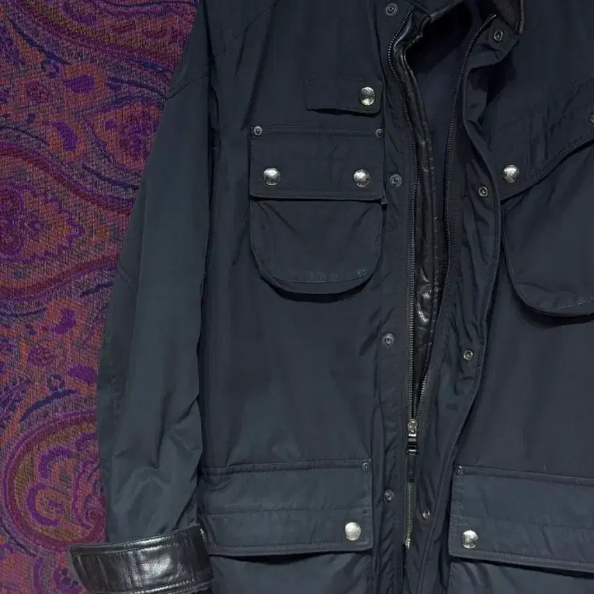 [BUNJANG] Polo Ralph Lauren Leather Accented Bike Jacket / 폴로 랄프로렌 바이크 가죽배색 자켓