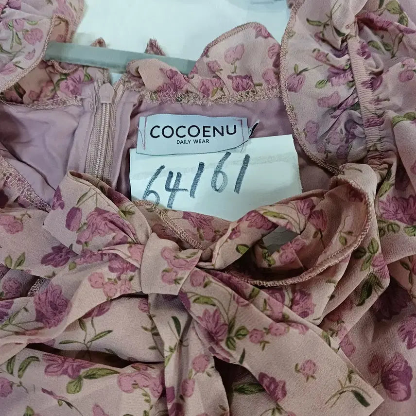 [BUNJANG] Pink Floral Shirred Long Dress (Size 80) / 핑크 플라워 셔링 롱원피스80사이즈 여름 64161