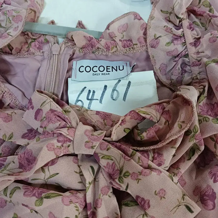 [BUNJANG] Pink Floral Shirred Long Dress (Size 80) / 핑크 플라워 셔링 롱원피스80사이즈 여름 64161