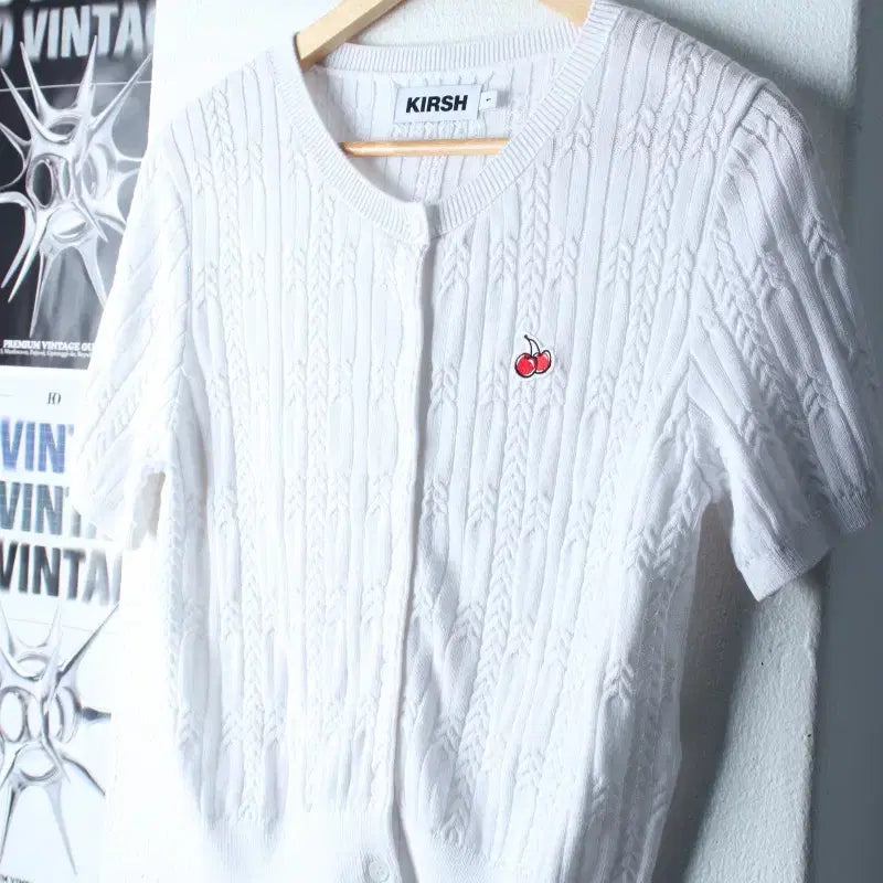 [BUNJANG] Kirsh White Crop Knit Cardigan / W(S-M) 키르시 반팔 티셔츠 니트 가디건 화이트 크롭-18303