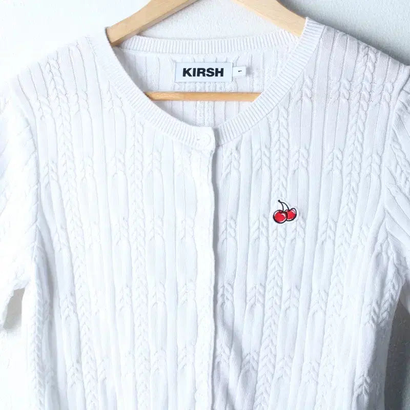 [BUNJANG] Kirsh White Crop Knit Cardigan / W(S-M) 키르시 반팔 티셔츠 니트 가디건 화이트 크롭-18303