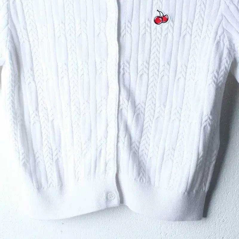 [BUNJANG] Kirsh White Crop Knit Cardigan / W(S-M) 키르시 반팔 티셔츠 니트 가디건 화이트 크롭-18303