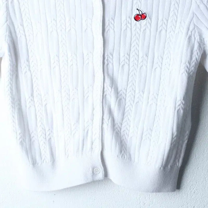 [BUNJANG] Kirsh White Crop Knit Cardigan / W(S-M) 키르시 반팔 티셔츠 니트 가디건 화이트 크롭-18303