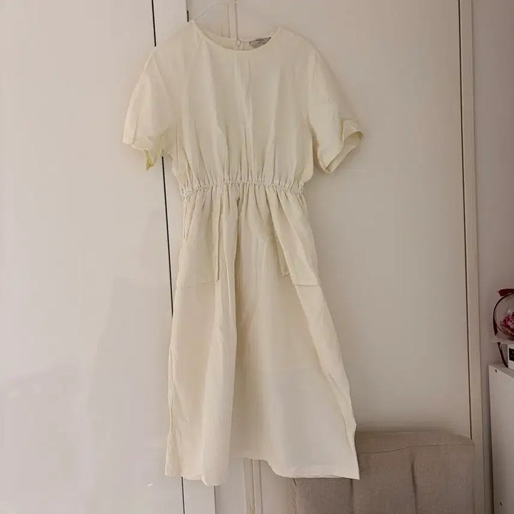[BUNJANG] Ivory Long Dress / 아이보리 반팔 롱 원피스
