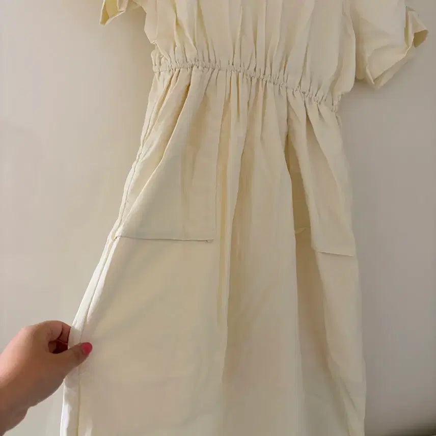 [BUNJANG] Ivory Long Dress / 아이보리 반팔 롱 원피스