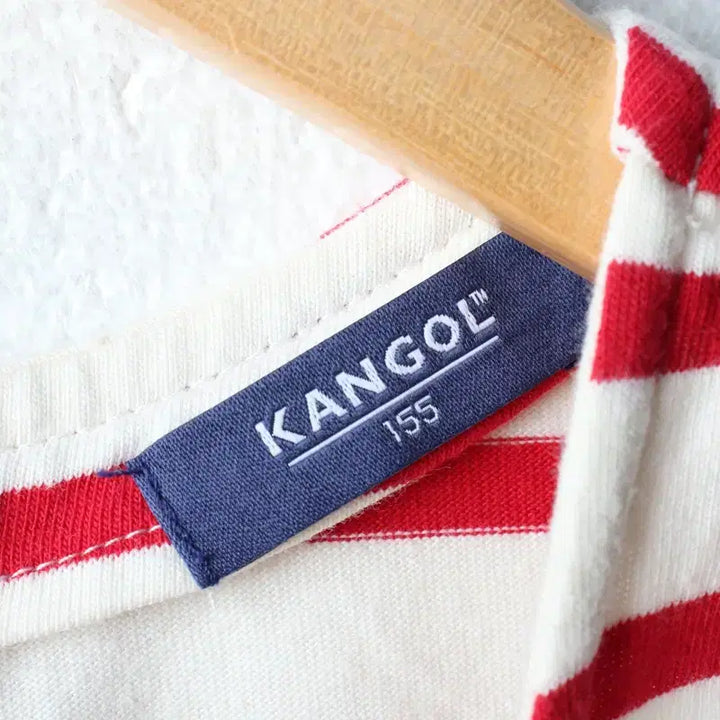 [BUNJANG] Kangol Striped T-shirt / W(S) 캉골 반팔 티셔츠 스트라이프 레드 키치-18304