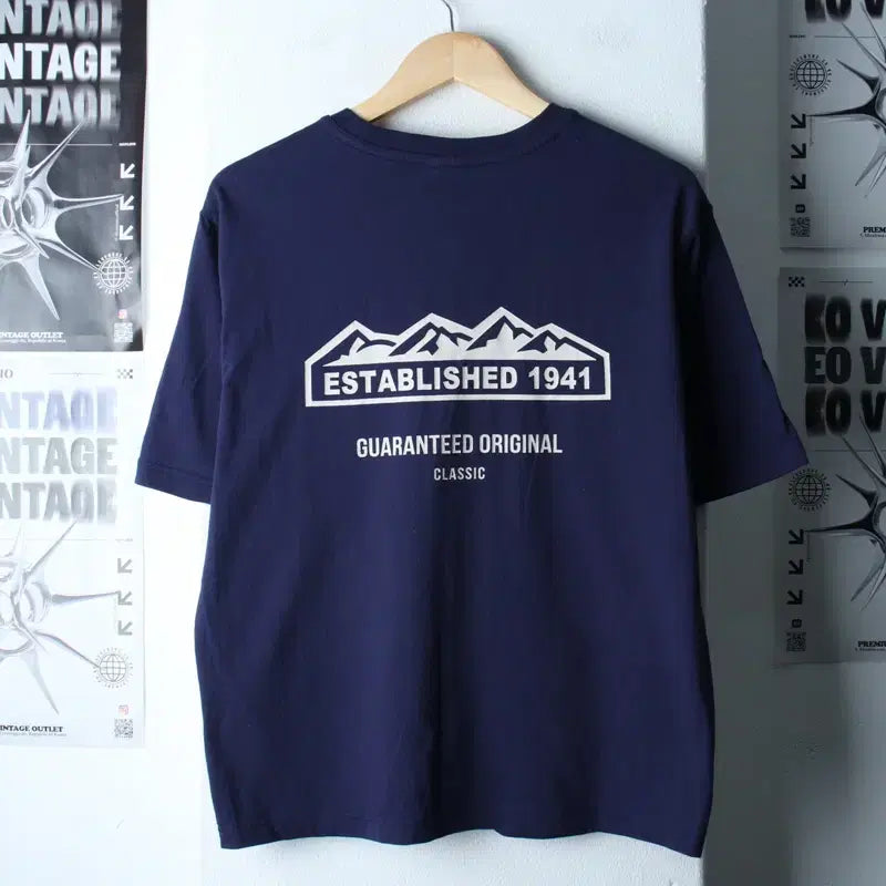 [BUNJANG] Jeep Oversized Navy T-shirt / (S) 지프 반팔 티셔츠 오버핏 네이비 올드스쿨-18305