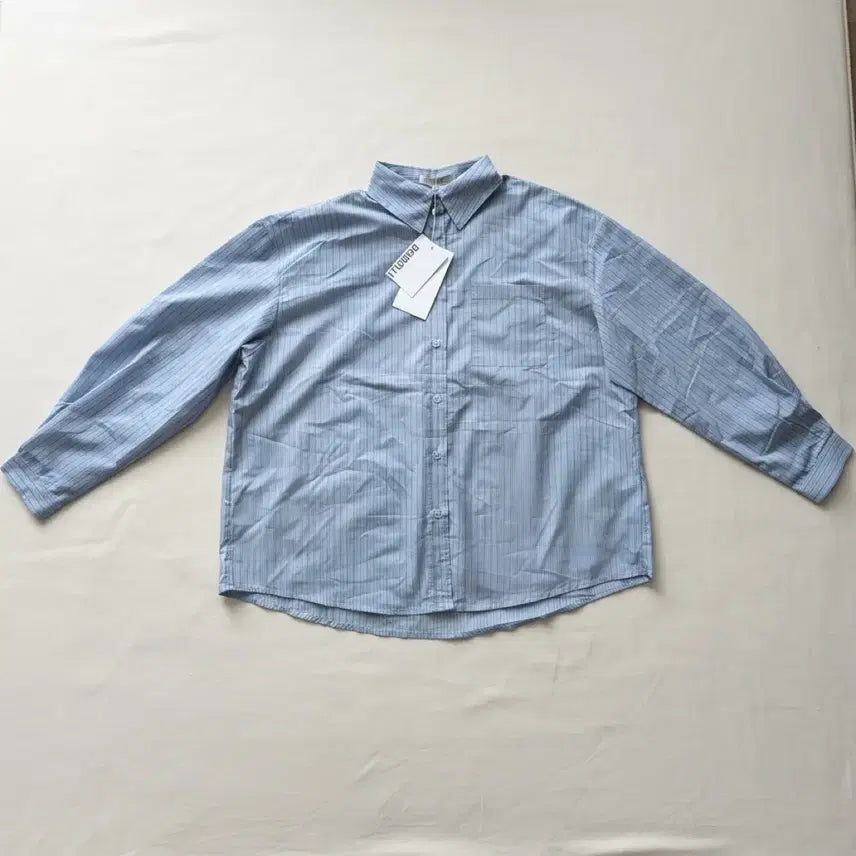 [BUNJANG] Vei Daily Striped Lettering Oversized Shirt / 새상품) 베이델리 스트라이프 레터링 오버핏 셔츠