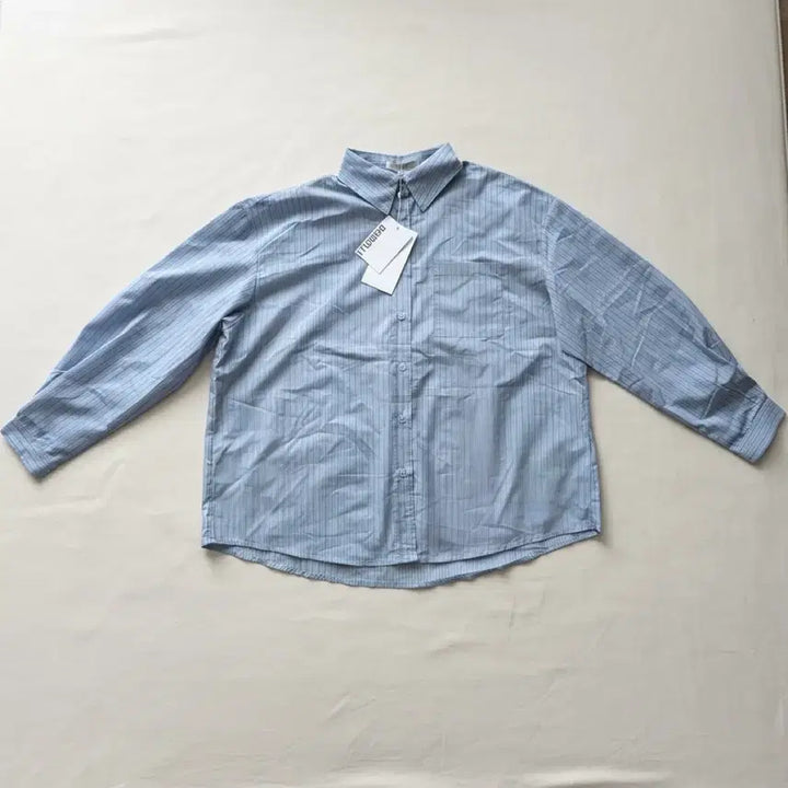 [BUNJANG] Vei Daily Striped Lettering Oversized Shirt / 새상품) 베이델리 스트라이프 레터링 오버핏 셔츠