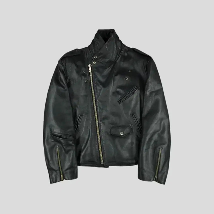 [BUNJANG] Lee Ssangbangwool 00s Aging Black Logo Inner Quilted Shoulder Detail Jacket / LEE 리 쌍방울 00s 에이징 블랙 로고 각인 이너퀼팅 언발란스 어깨견