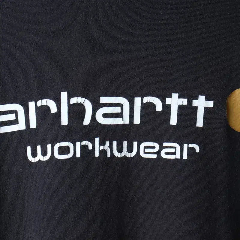 [BUNJANG] Carhartt Big Logo Lettering T-shirt / (M-L) 칼하트 반팔 티셔츠 빅로고 레터링 에이징 블랙-18307