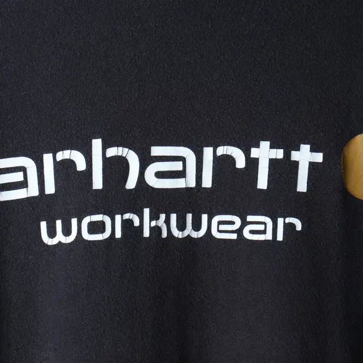 [BUNJANG] Carhartt Big Logo Lettering T-shirt / (M-L) 칼하트 반팔 티셔츠 빅로고 레터링 에이징 블랙-18307