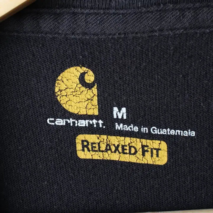 [BUNJANG] Carhartt Big Logo Lettering T-shirt / (M-L) 칼하트 반팔 티셔츠 빅로고 레터링 에이징 블랙-18307