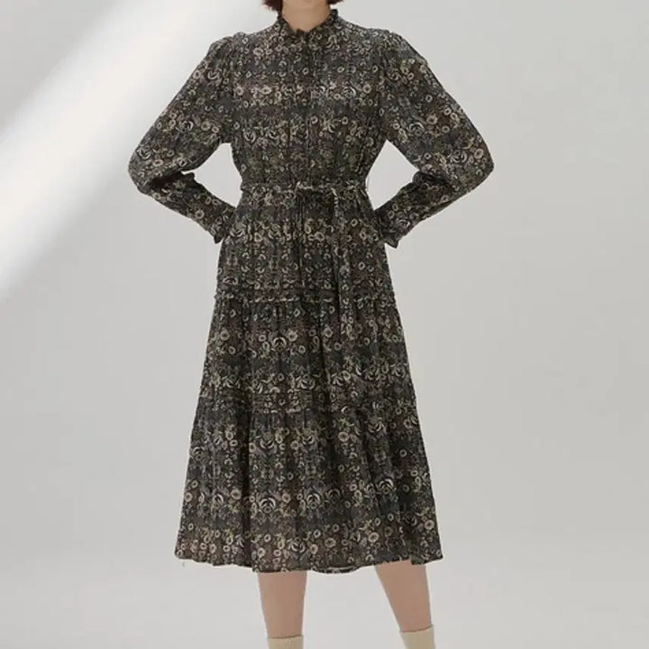 [BUNJANG] Thursday Island Floral Chiffon Long Dress / 써스데이아일랜드 플라워 쉬폰 롱 원피스 S