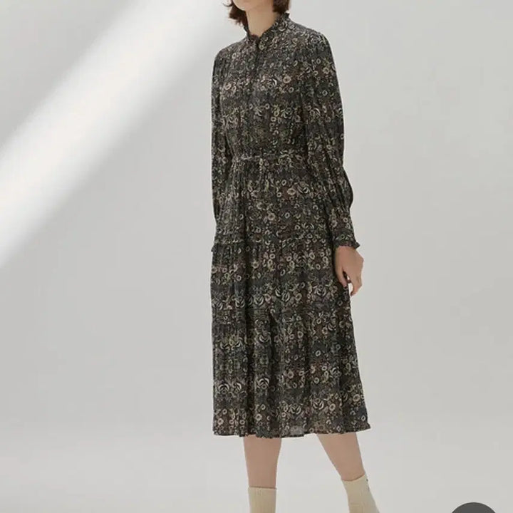 [BUNJANG] Thursday Island Floral Chiffon Long Dress / 써스데이아일랜드 플라워 쉬폰 롱 원피스 S
