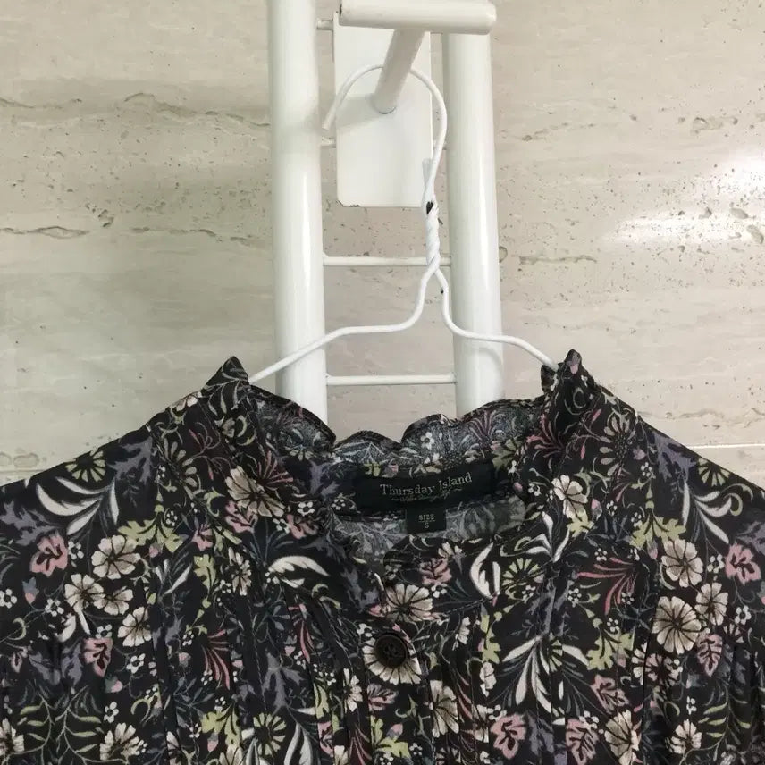 [BUNJANG] Thursday Island Floral Chiffon Long Dress / 써스데이아일랜드 플라워 쉬폰 롱 원피스 S
