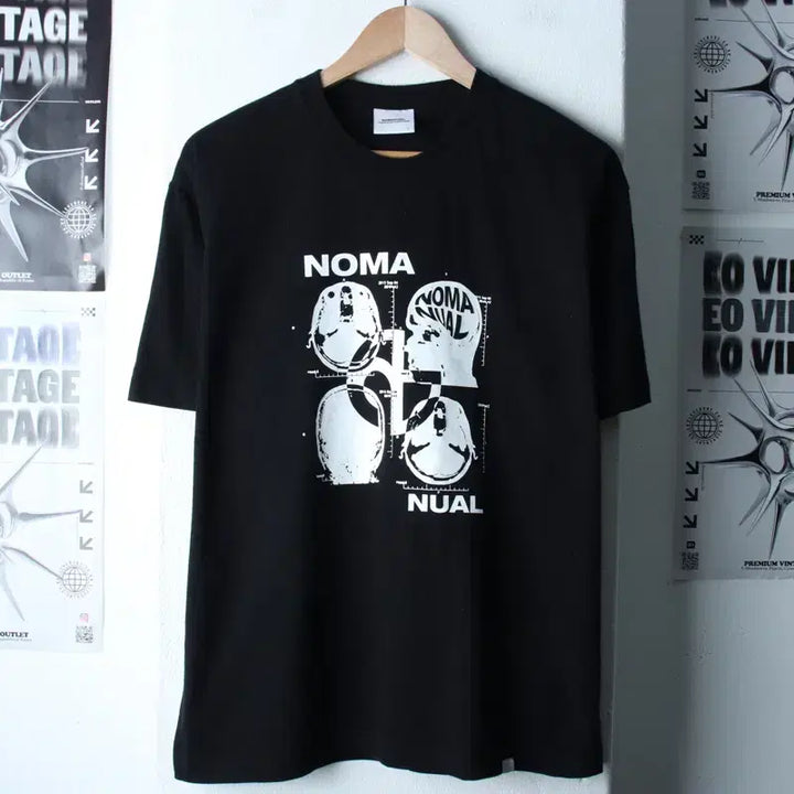 [SOLD OUT] (M-XL) 노매뉴얼 반팔 티셔츠 MRI 블랙 스트릿-18308
