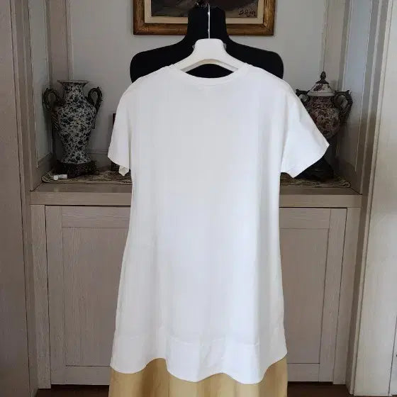 [BUNJANG] COS White/Beige Color Block Dress / COS 코스 화이트/베이지 원피스