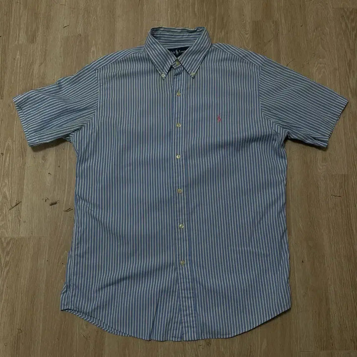 [SOLD OUT] 폴로 랄프로렌 스트라이프 버튼다운  반팔 셔츠 [스카이블루] L/100