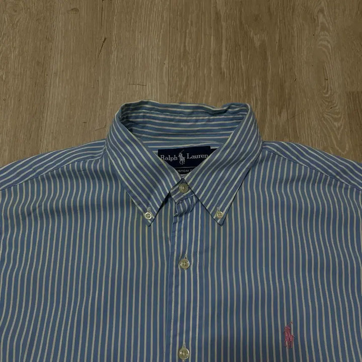 [SOLD OUT] 폴로 랄프로렌 스트라이프 버튼다운  반팔 셔츠 [스카이블루] L/100