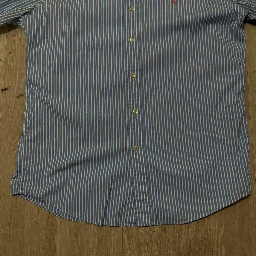 [SOLD OUT] 폴로 랄프로렌 스트라이프 버튼다운  반팔 셔츠 [스카이블루] L/100
