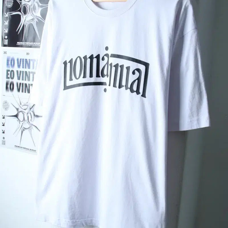 [BUNJANG] NoManual Lettering Big Logo T-shirt / (M-XL) 노매뉴얼 반팔 티셔츠 레터링 빅로고 화이트 스트릿-18309