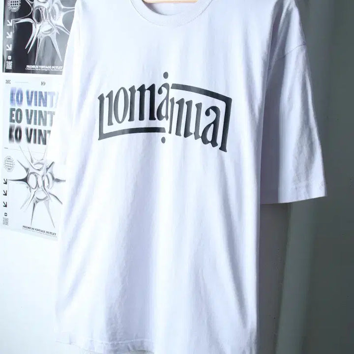 [BUNJANG] NoManual Lettering Big Logo T-shirt / (M-XL) 노매뉴얼 반팔 티셔츠 레터링 빅로고 화이트 스트릿-18309