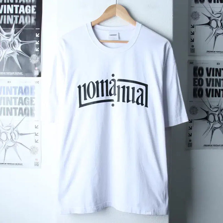 [BUNJANG] NoManual Lettering Big Logo T-shirt / (M-XL) 노매뉴얼 반팔 티셔츠 레터링 빅로고 화이트 스트릿-18309