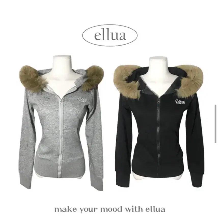 [BUNJANG] Fur Hooded Zip-up Black / 퍼 후드 집업 블랙