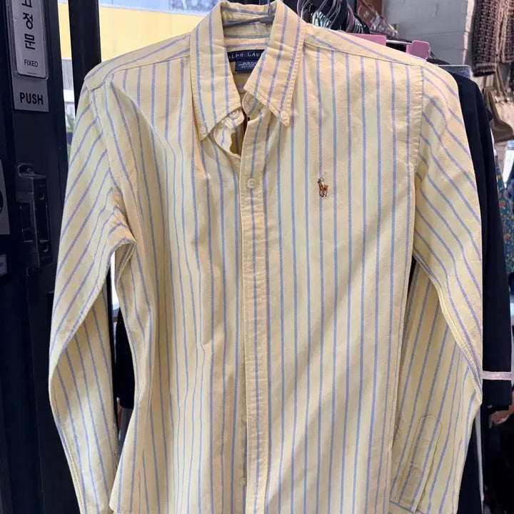 [BUNJANG] Polo Ralph Lauren Yellow Stripe Shirt / 폴로 랄프로렌 옐로우 스트라이프 셔츠