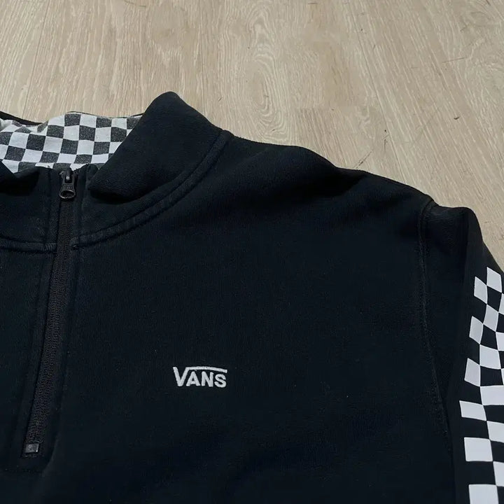 [BUNJANG] Vans Checkerboard Half-Zip Sweatshirt [Black] L / 반스 체커보드 사이드라인 하프집업 맨투맨 [블랙] L/100