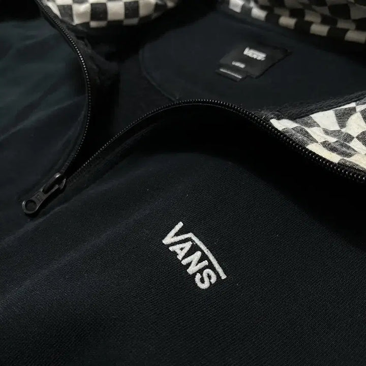 [BUNJANG] Vans Checkerboard Half-Zip Sweatshirt [Black] L / 반스 체커보드 사이드라인 하프집업 맨투맨 [블랙] L/100