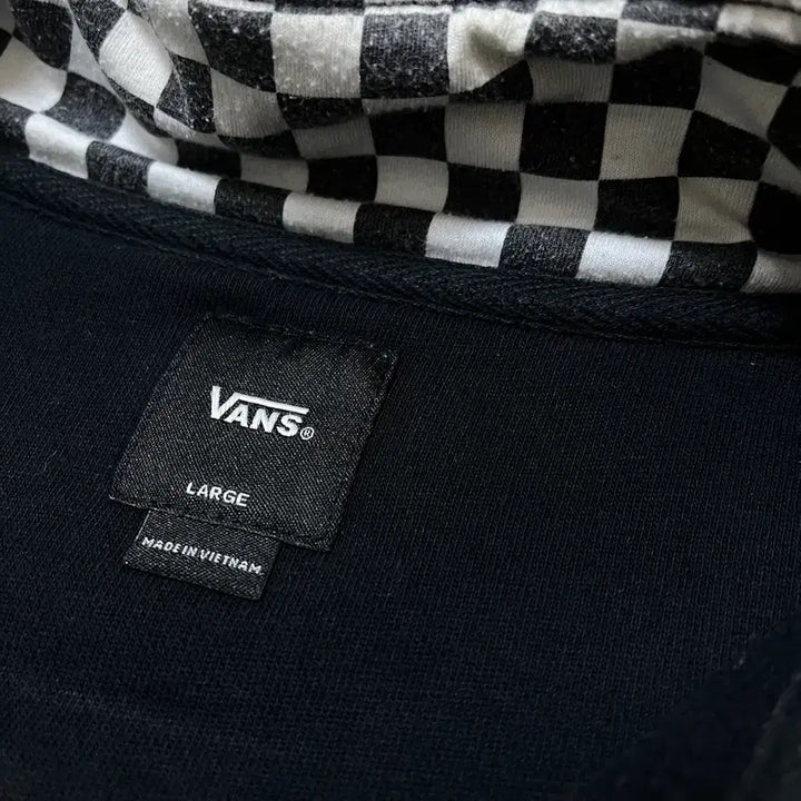[BUNJANG] Vans Checkerboard Half-Zip Sweatshirt [Black] L / 반스 체커보드 사이드라인 하프집업 맨투맨 [블랙] L/100