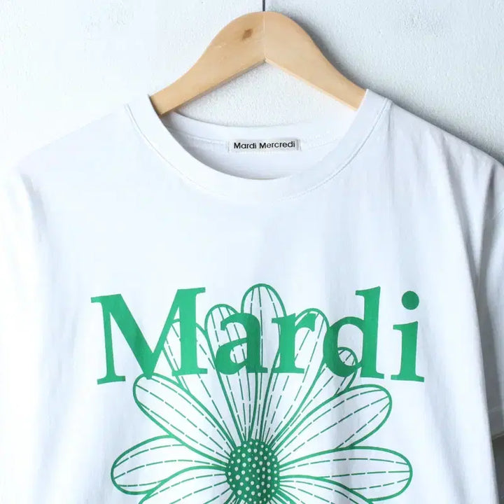 [BUNJANG] Mardi Mercredi Big Logo Flower T-shirt / W(F) 마르디메르크디 반팔 티셔츠 빅로고 플라워 화이트-1830B