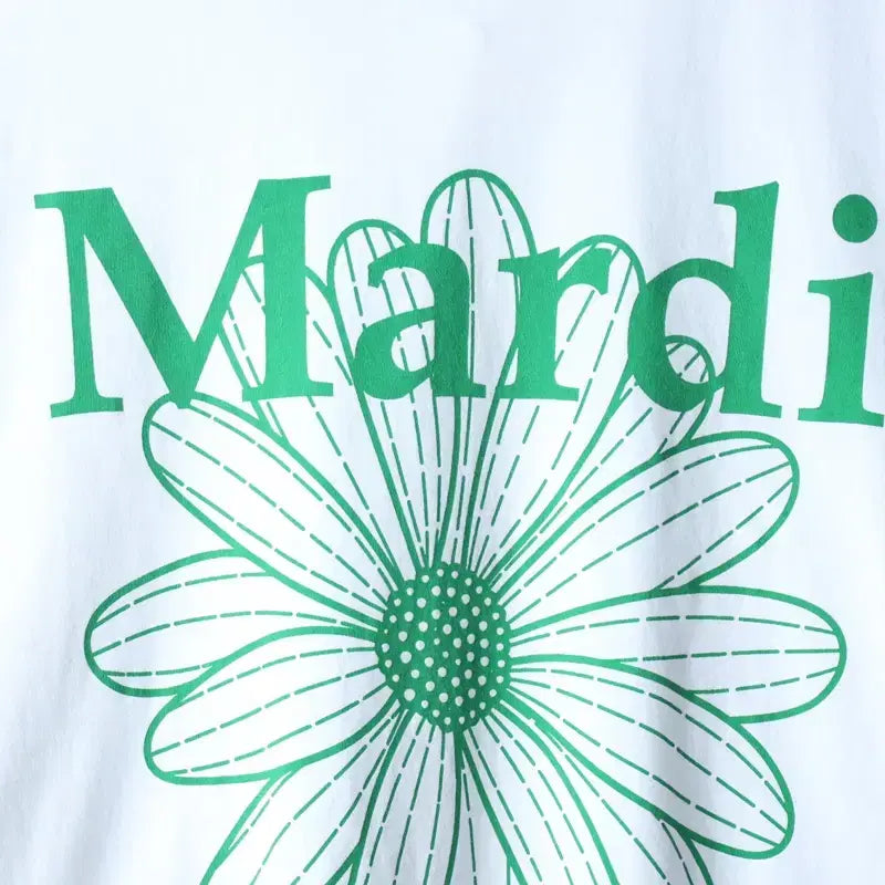 [BUNJANG] Mardi Mercredi Big Logo Flower T-shirt / W(F) 마르디메르크디 반팔 티셔츠 빅로고 플라워 화이트-1830B