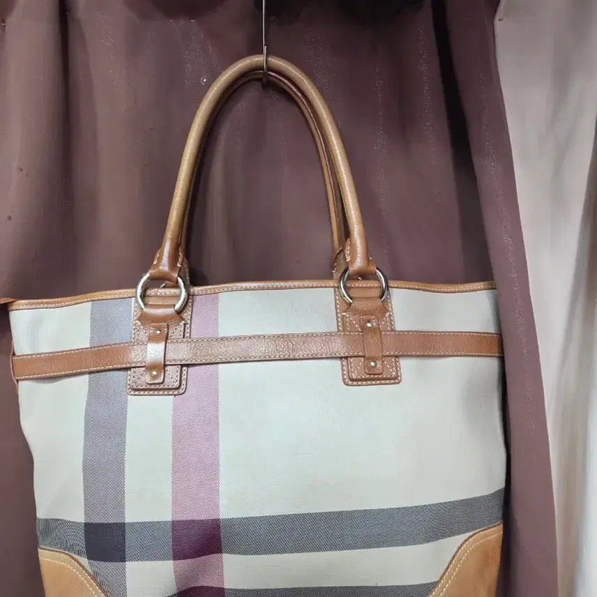 [BUNJANG] Beanpole Check Pattern Tote Shoulder Bag / 빈폴 체크 토트백 숄더백 여성 가방
