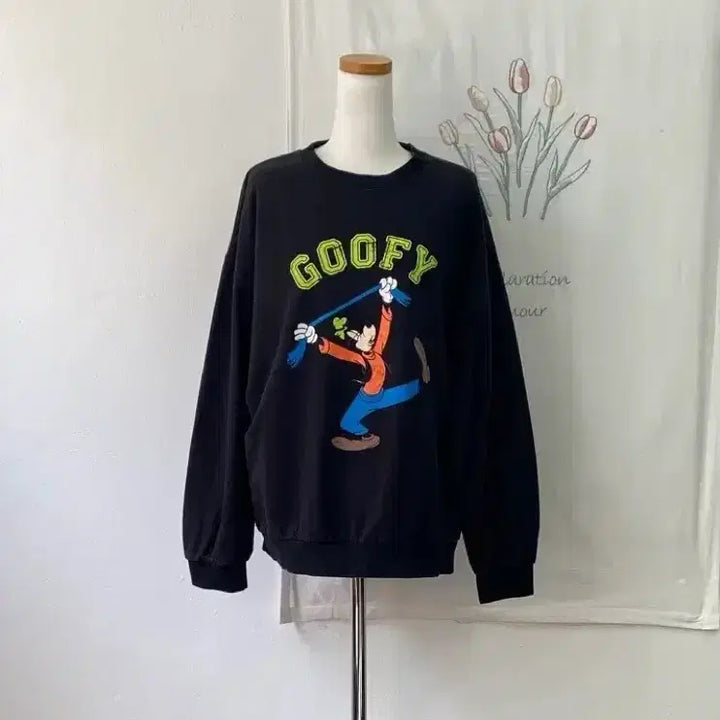 [BUNJANG] Disney Goofy Vintage Loose Fit Sweatshirt / 디즈니 빈티지 구피 루즈핏 맨투맨티free 122