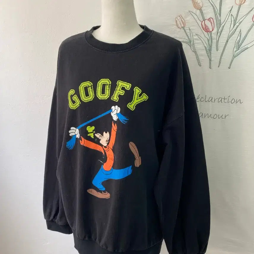 [BUNJANG] Disney Goofy Vintage Loose Fit Sweatshirt / 디즈니 빈티지 구피 루즈핏 맨투맨티free 122