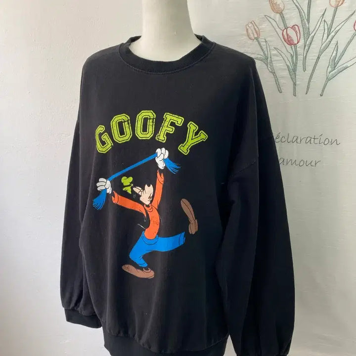 [BUNJANG] Disney Goofy Vintage Loose Fit Sweatshirt / 디즈니 빈티지 구피 루즈핏 맨투맨티free 122