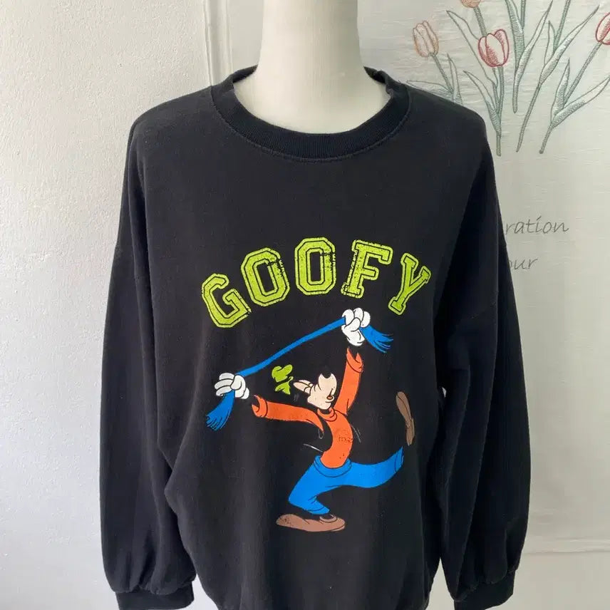 [BUNJANG] Disney Goofy Vintage Loose Fit Sweatshirt / 디즈니 빈티지 구피 루즈핏 맨투맨티free 122
