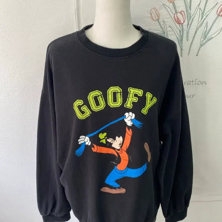 [BUNJANG] Disney Goofy Vintage Loose Fit Sweatshirt / 디즈니 빈티지 구피 루즈핏 맨투맨티free 122