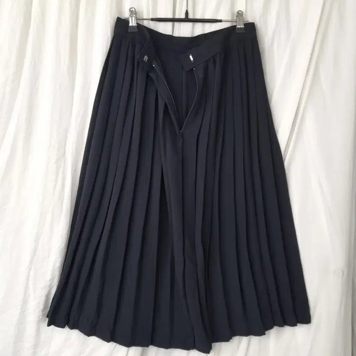 [BUNJANG] Black Pleated Long Skirt / 블랙 쉬폰 플리츠 롱 스커트