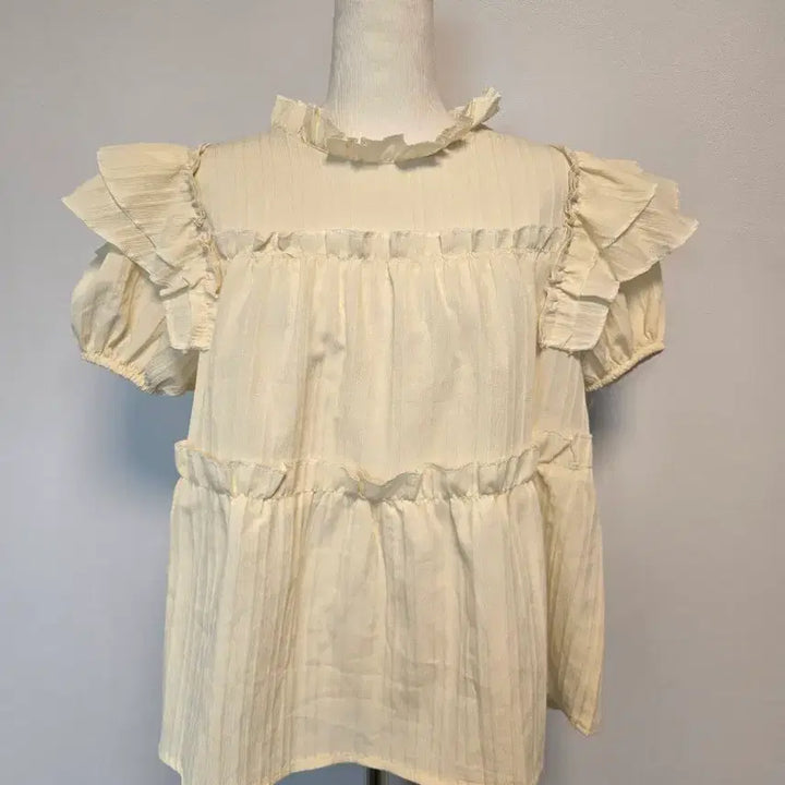 [BUNJANG] Ivory Frill Blouse / (free)프릴 블라우스